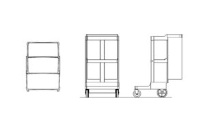 janitor cleaning cart dwg cad block drawing all 2d views for free download