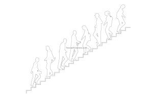 people walking up stairs cad drawing elevation for free download