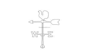 cad block 2d elevation view of a weathervane file for free download