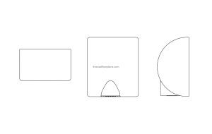 xlerator hand dryer cad block drawing with front, plan and side elevations views dwg file for free download