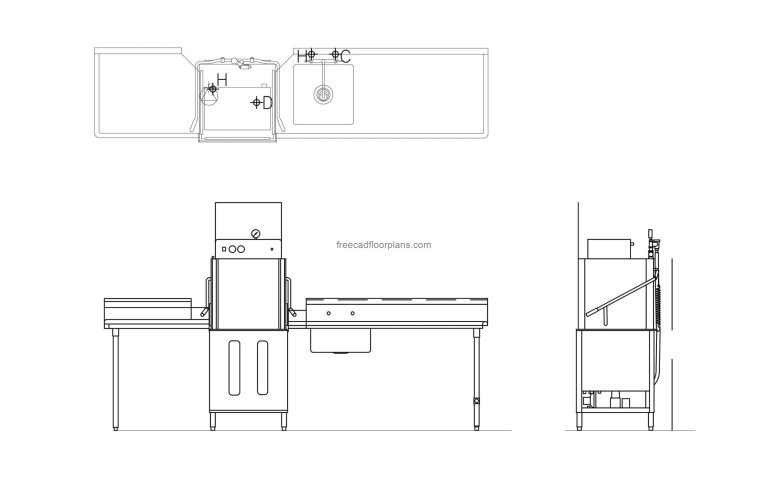Commercial Dishwasher+Tables