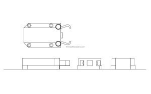 cad block drawing of a safe push touch latch all 2d views include, plan and elevations file for free download dwg format