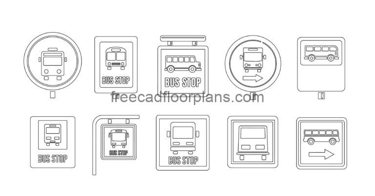 bus stop symbol dwg cad block drawing cad file for free download