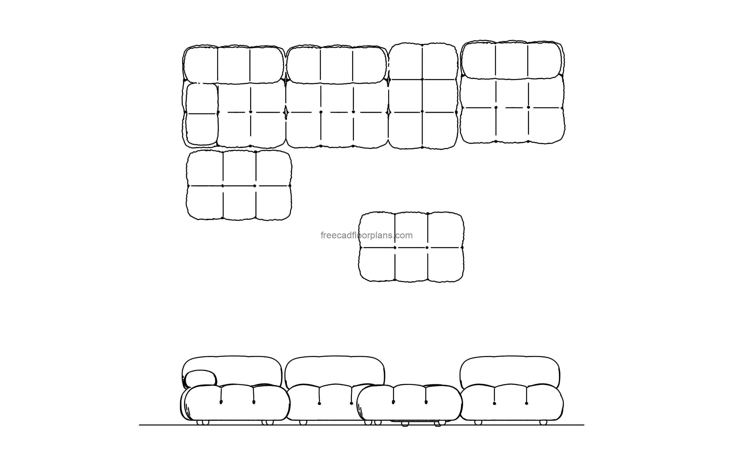 Camaleonda Sofa, AutoCAD Block - Free Cad Floor Plans