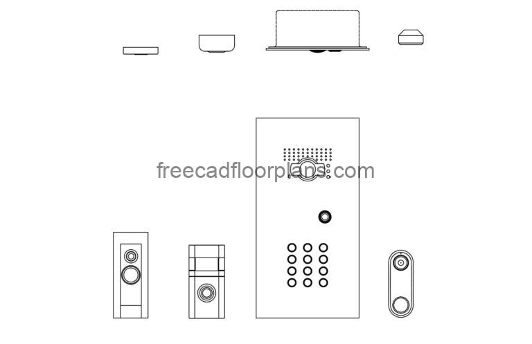 Doorbells, Free AutoCAD Block