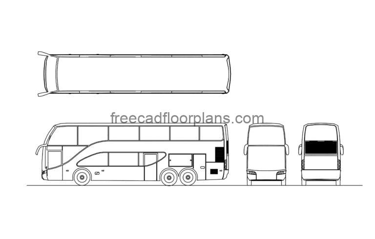 Double Decker Bus, AutoCAD Block
