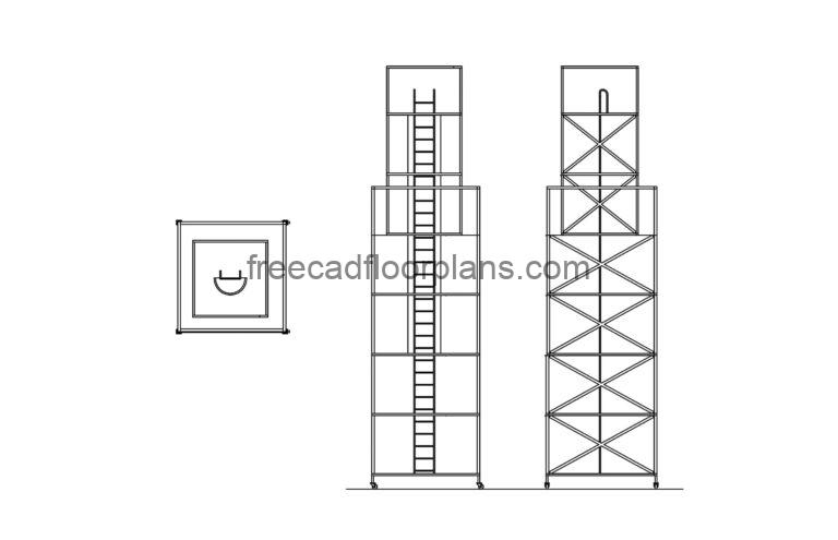 Folding Plate With Stairs, Free AutoCAD Block