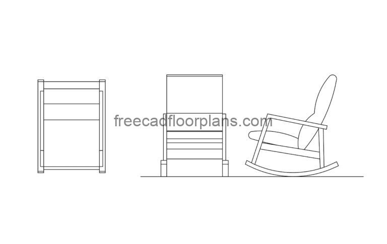Gans Rocking Chair, Free AutoCAD Block