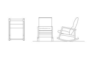 gans rocking chair cad block drawing plan and elevations 2d views,autocad draw in dwg format for free download