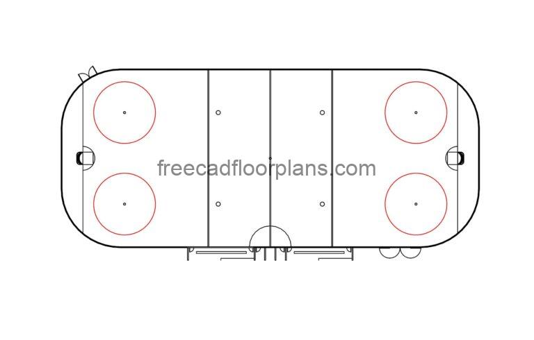 Hockey Rink, AutoCAD Block