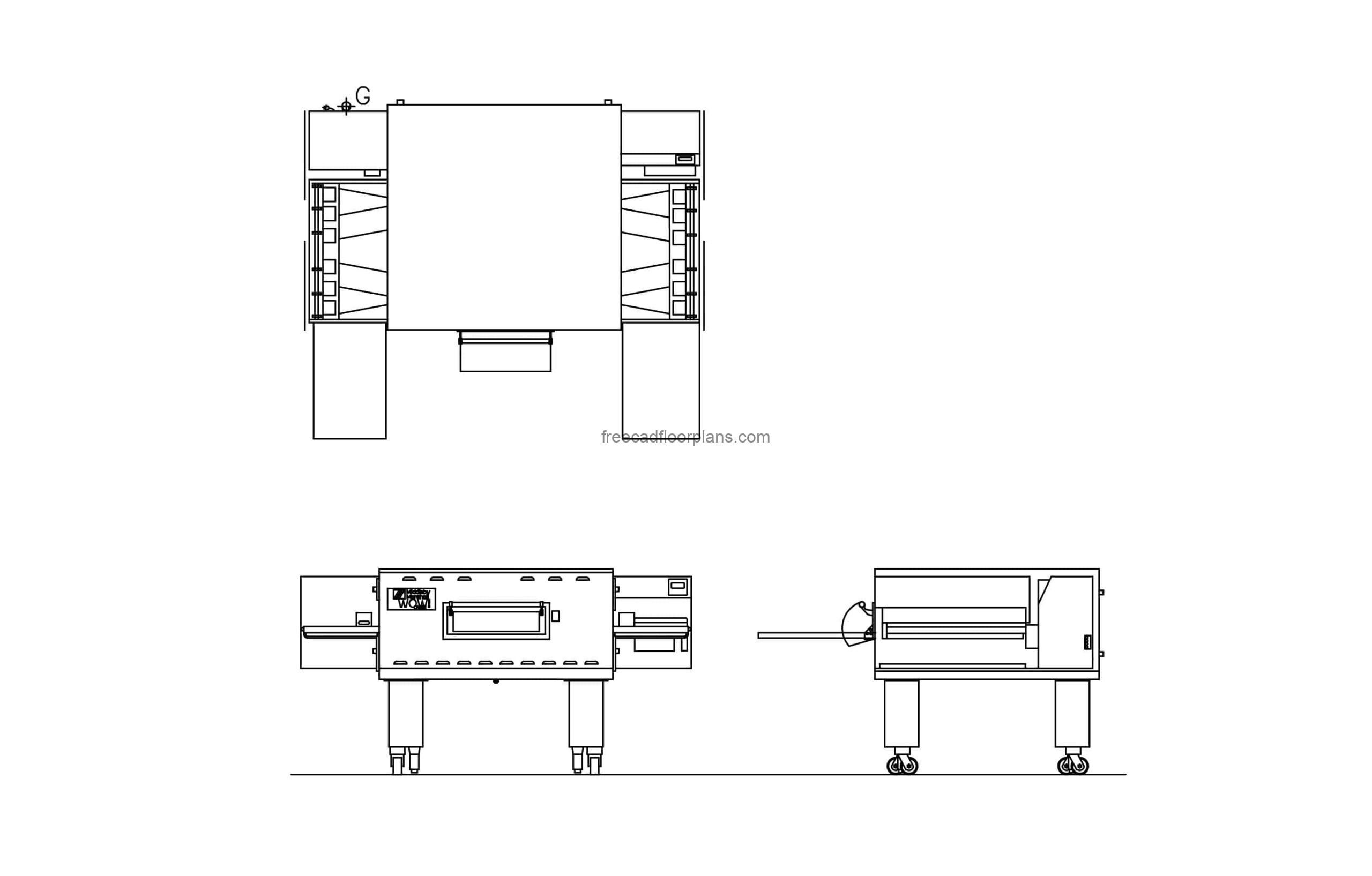 Oven Conveyor, AutoCAD Block - Free Cad Floor Plans