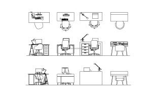 study tables design cad block drawing autocad dwg model with elevations and plan views file for free download