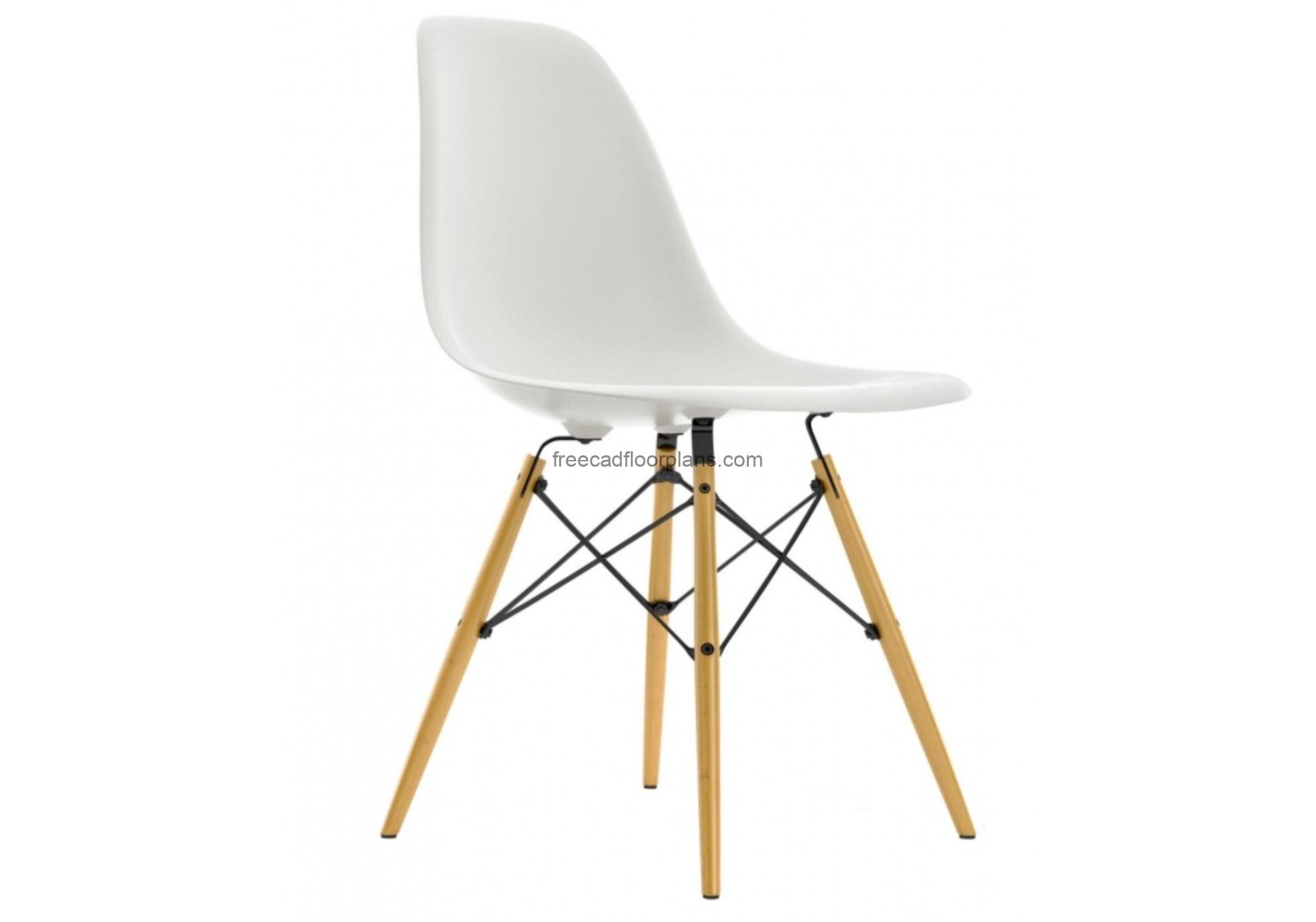eames plastic chair cad block drawing
