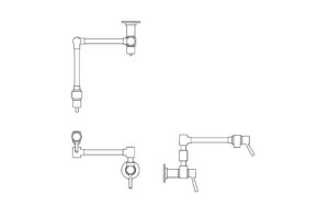 pot filler cad block drawing plan and elevations 2d views for free download
