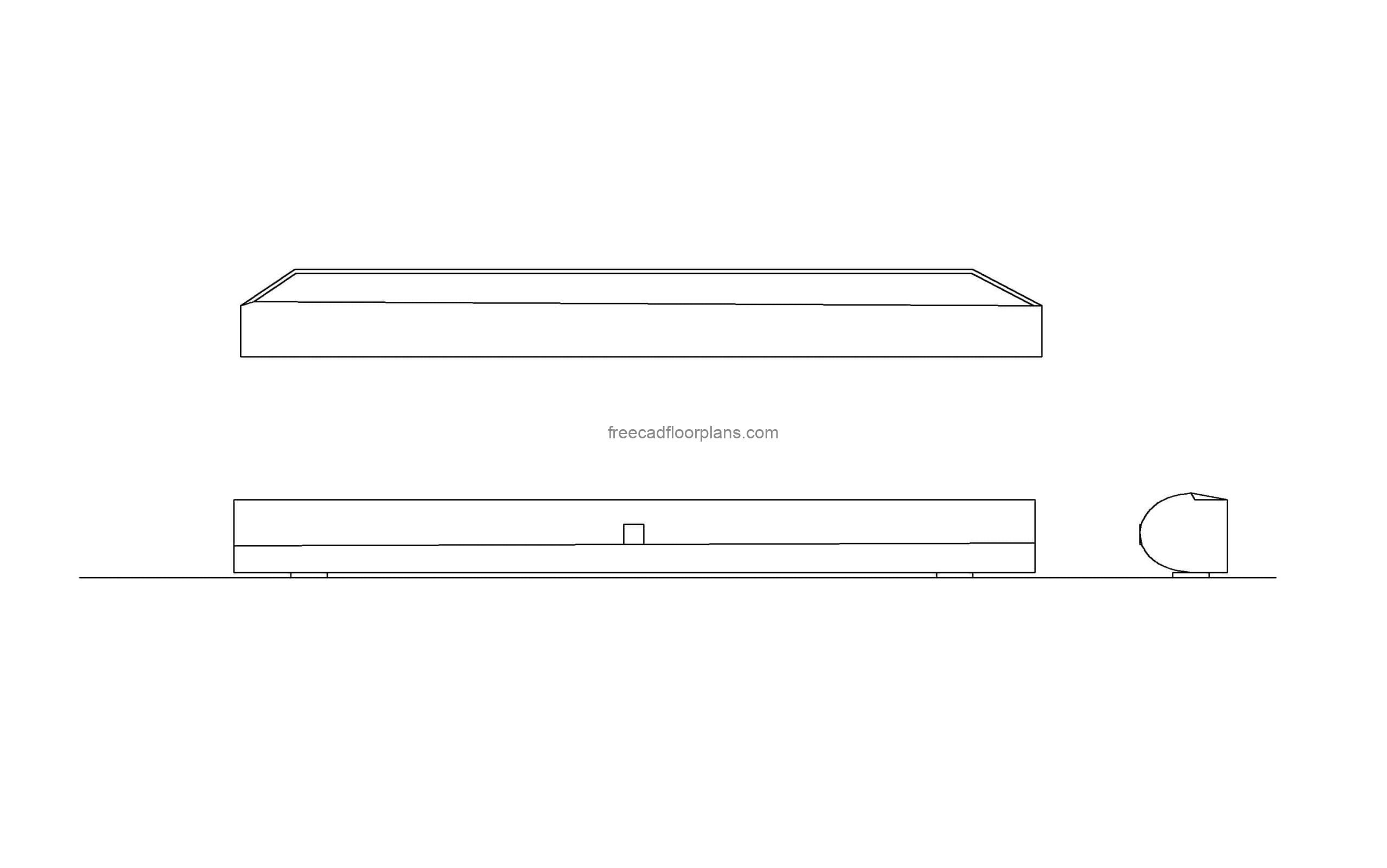 autocad drawing of a jbl soundbar plan and elevation 2d views dwg file for free download