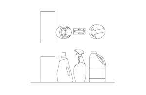 laundry detergents autocad drawing all 2d views, dwg file, plan and elevations views for free download