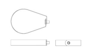 autocad drawing of a loop hanger plan and elevation 2d views, dwg file for free download