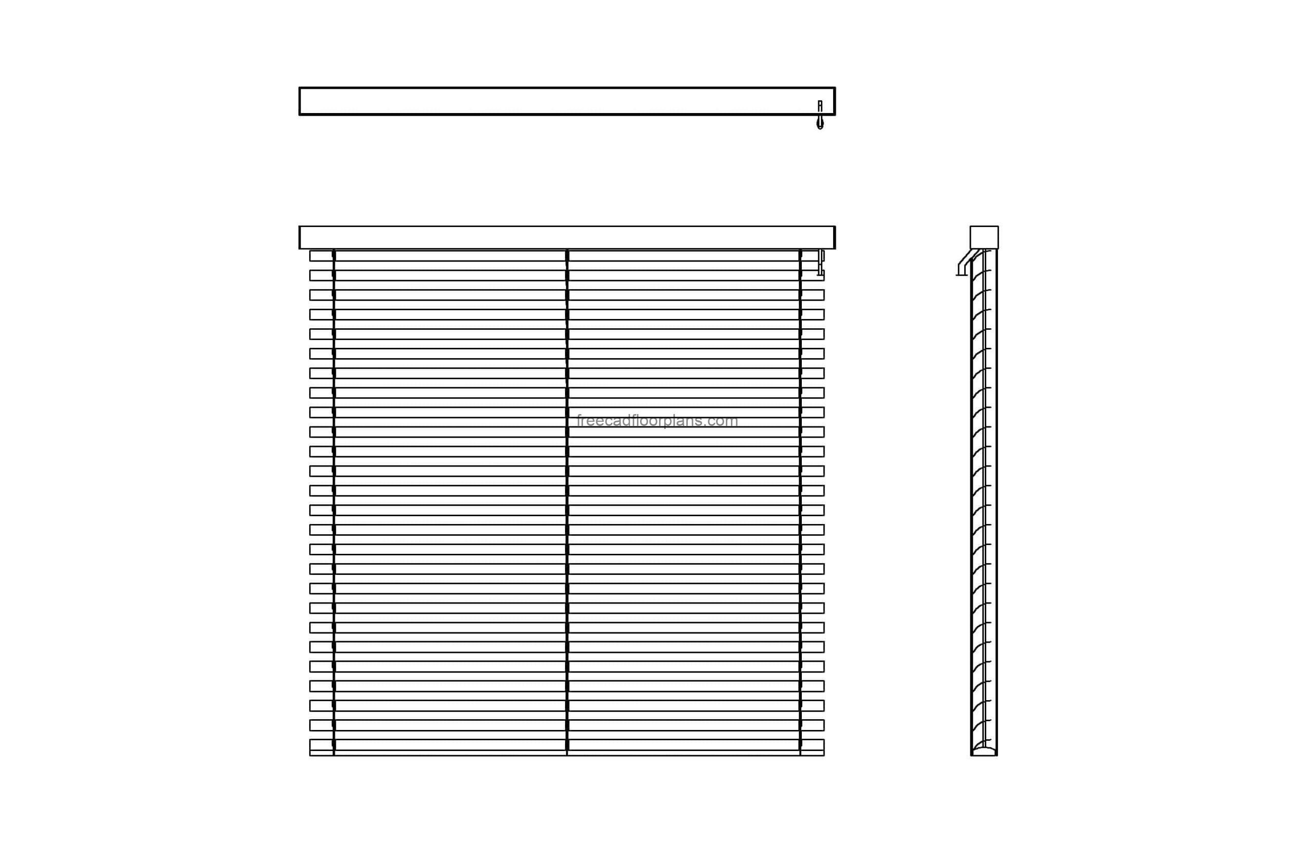 roller blinds autocad drawing all 2d views, plan and elevation, dwg file for free download