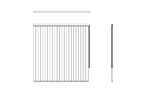 autocad drawing of vertical blinds screen for windows, plan and elevation 2d views, dwg file for free download