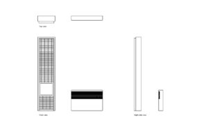 autocad drawing of different wall heaters, plan and elevation 2d views, dwg file free for download