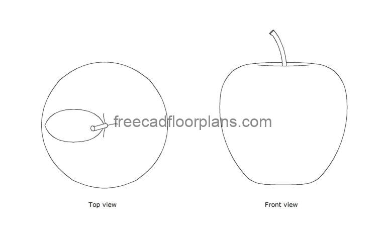 Apple Fruit, AutoCAD Block