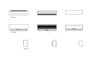 autocad block of different air conditioners, plan and elevation 2d views, dwg file free for download