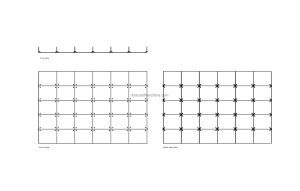 autocad drawing of a curtain wall, 2d plan and elevation views, dwg file free for download