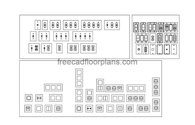Electrical Switches Collection, AutoCAD Block
