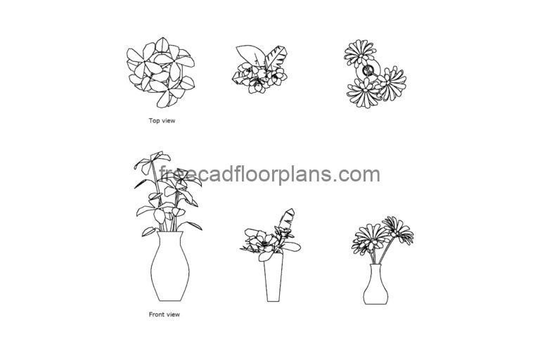 Flower Pots, Plan+Elevations