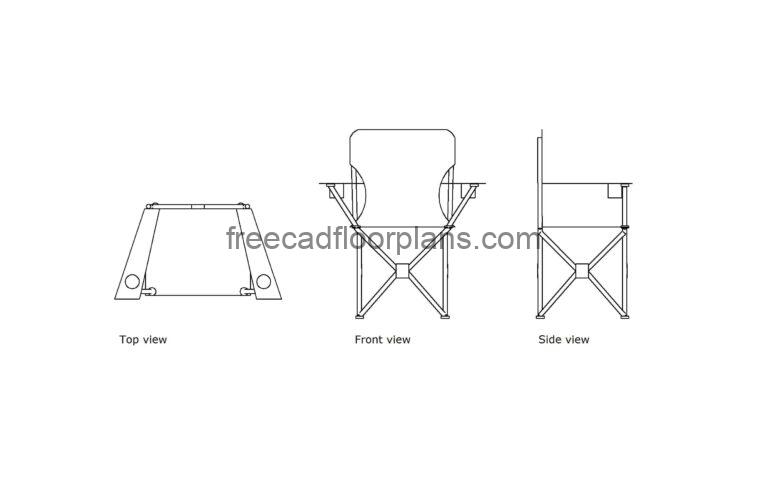 Folding Camping Chair, AutoCAD Block,