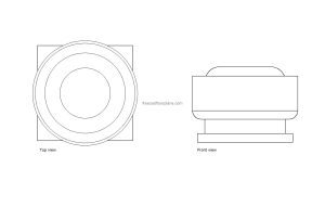 autocad drawing of an greenheck exhaust fan, 2d views, plan and elevation, dwg file free for download