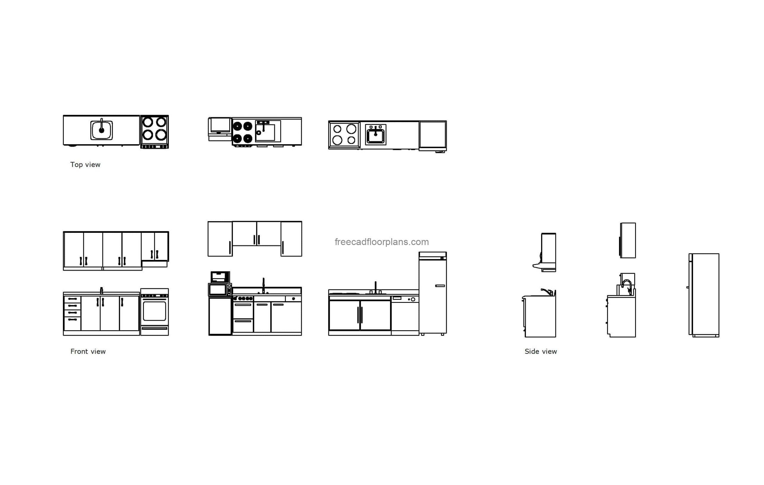 Kitchenette Free Cad Drawings