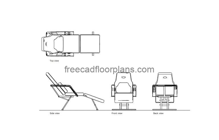 Physiotherapy Bed, AutoCAD Block