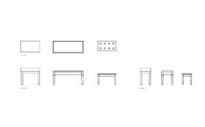 autocad drawing of different piano benchs, top, front and side views, dwg file free for download