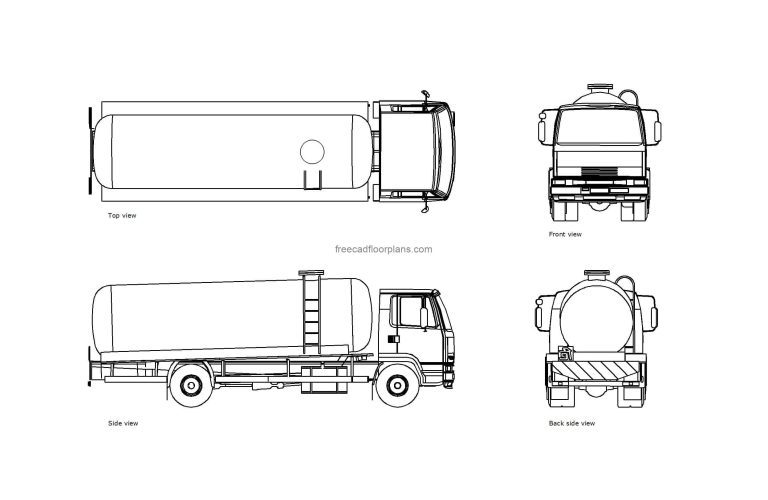 Tanker Lorry, AutoCAD Block
