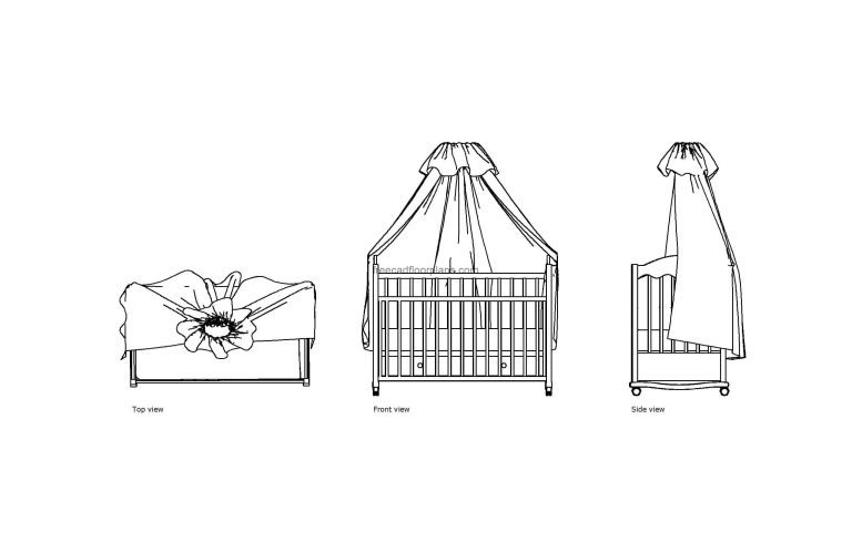 Baby Bed, Plan+Elevation