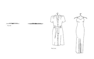 autocad drawing of dresses plan and elevation 2d views, dwg file for free download