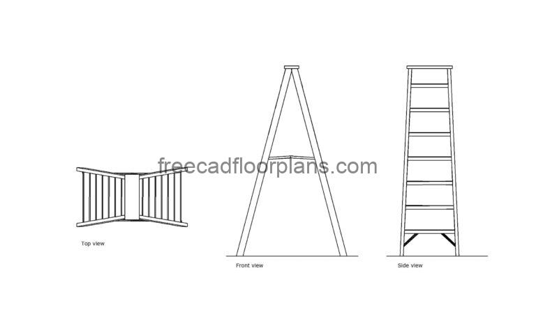 Folding Ladder, AutoCAD Block