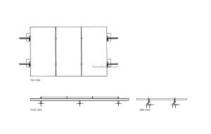 iron ridge rails autocad drawing, 2d views, plan, side and front elevations, dwg file for free download