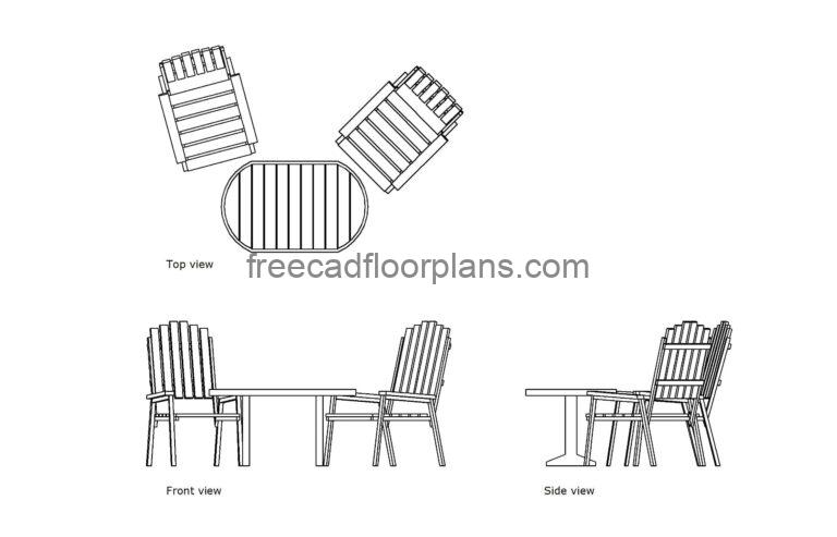 Outdoor Plastic Chair, AutoCAD Block