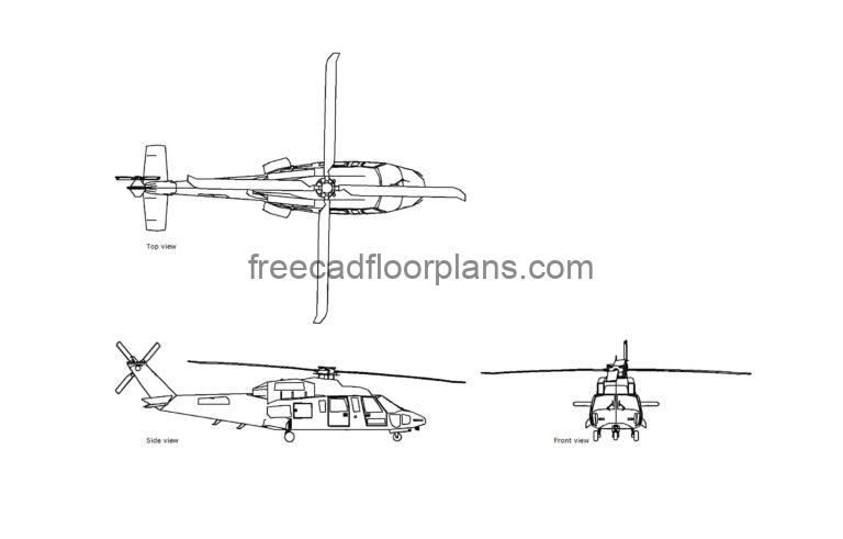 Sikorsky S-76 Helicopter, AutoCAD Block
