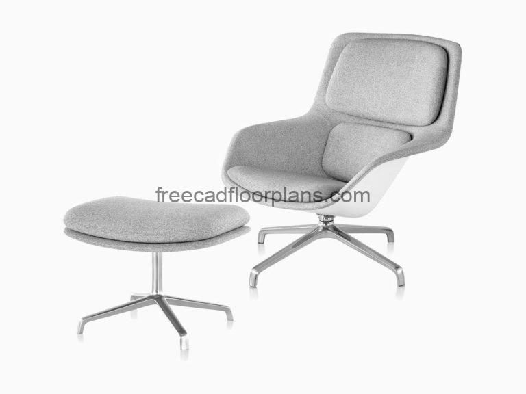 Striad Lounge Chair, AutoCAD Block