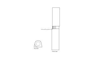 autocad drawing of a weld on barrel hinge, plan and elevation 2d views, dwg file free for download