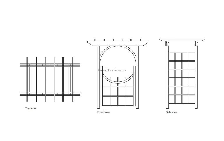 Wood Arbor With Gate
