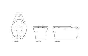 autocad drawing of a childrens toilet, plan and elevation 2d views, dwg file free for download