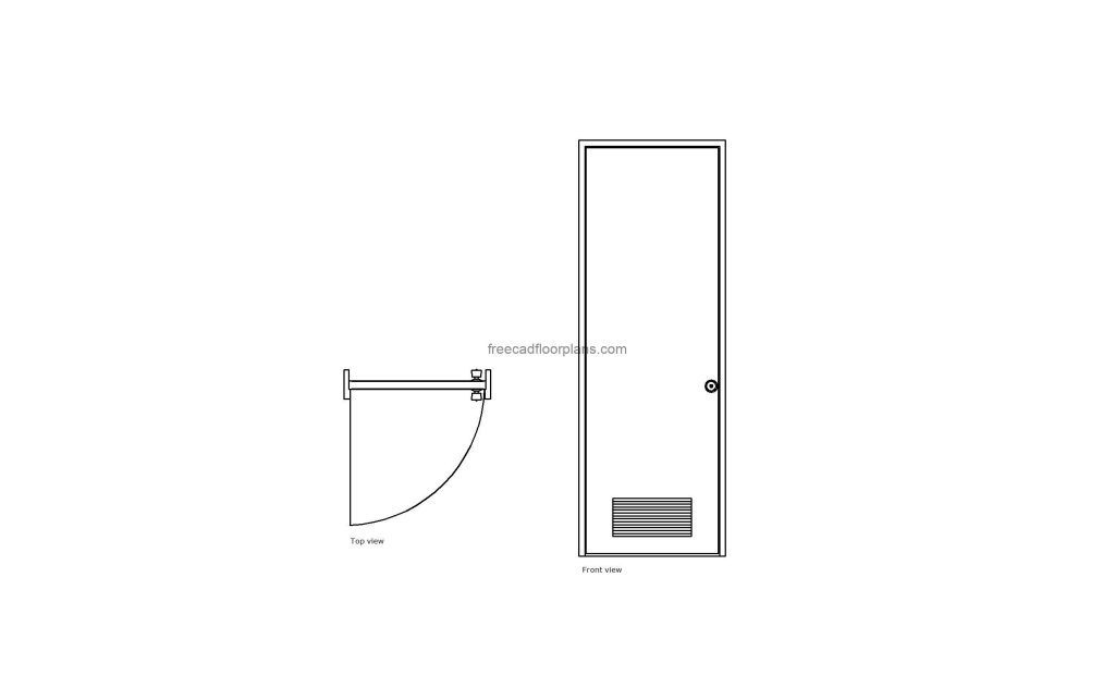PVC Bathroom Door - Free CAD Drawings