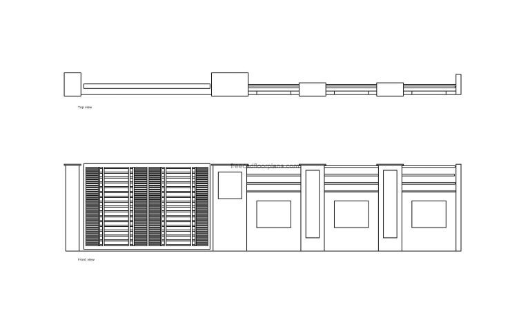 Boundary Wall With Gate, AutoCAD Block