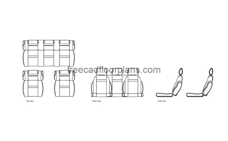 Car Seats, AutoCAD Block