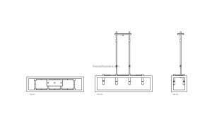 autocad drawing of a farmhouse light, plan and elevation 2d views, dwg file for free download