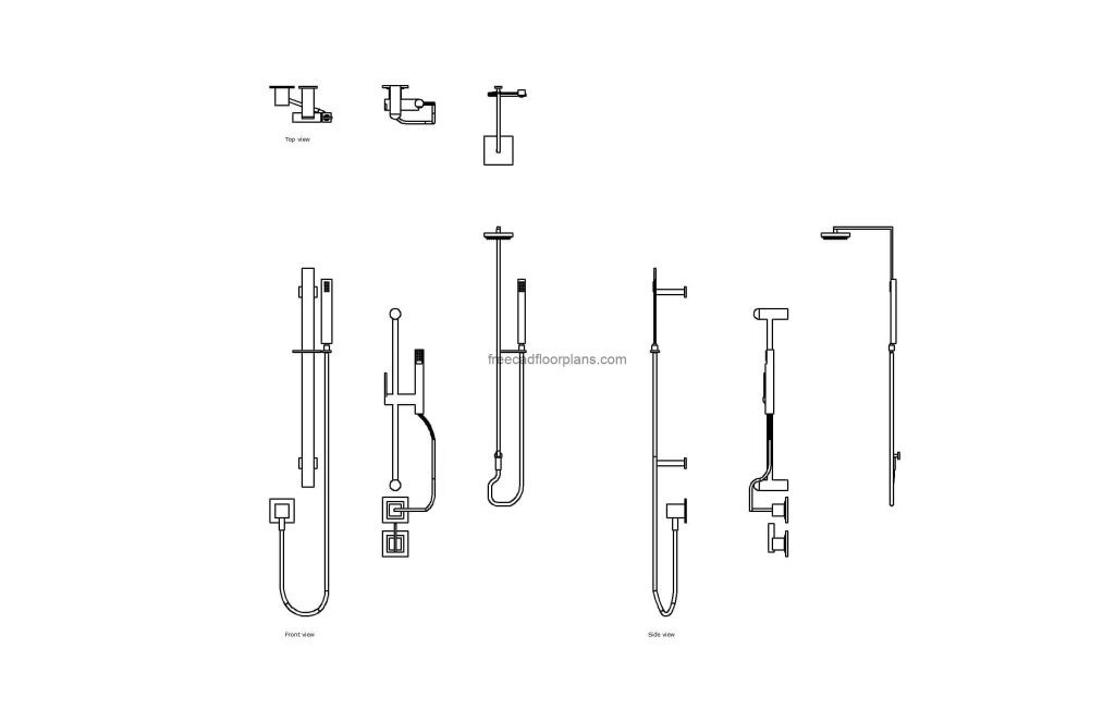 Hand Shower Wands - Free CAD Drawings